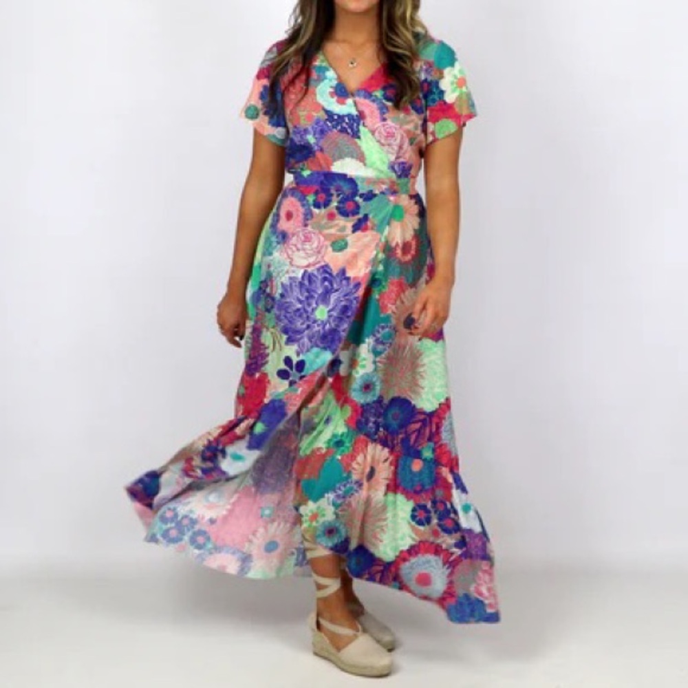 Vilagallo Myrna Multicolor Wrap Dress